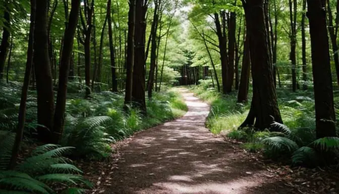 A mindful walking path though the woods